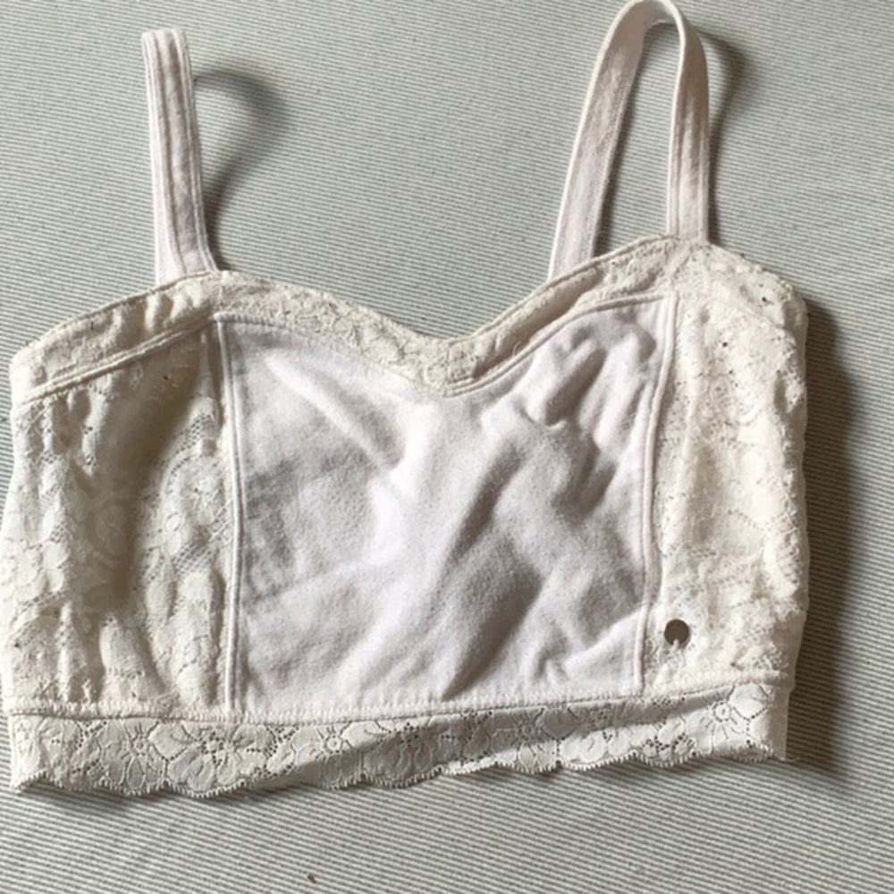 Abercrombie & Fitch White Lacey Crop Top